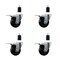 Service Caster 3.5'' Soft Rubber Swivel 1-1/2'' Expanding Stem Caster Set Total Lock Brake, 4PK SCC-EXTTL20S3514-SRS-112-4 - alternate 1